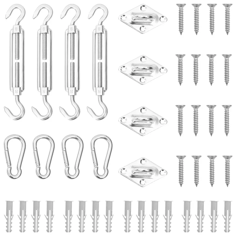 set accesorii parasolar din otel inoxidabil, 12 piese