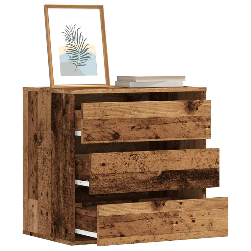 dulap colt cu sertare lemn vechi 60x41x58 cm lemn prelucrat