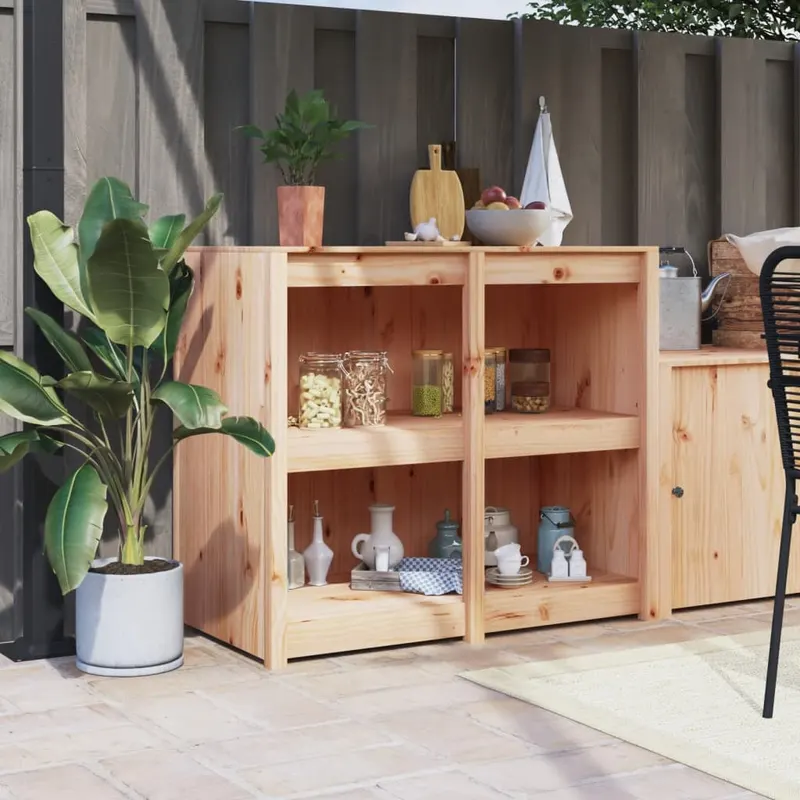 dulap bucatarie de exterior, 106x55x92 cm, lemn masiv pin