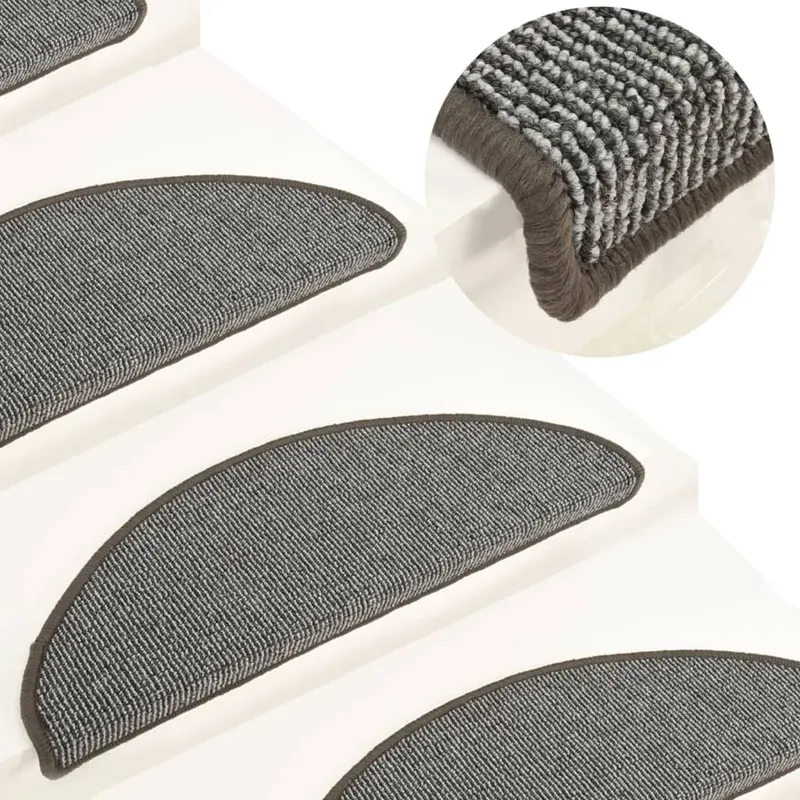 covorase pentru trepte scara, 15 buc., gri, 65x21x4 cm