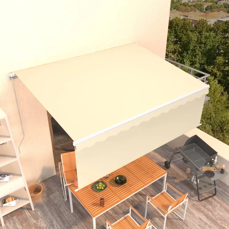 copertina retractabila manual cu stor, crem, 4x3 m