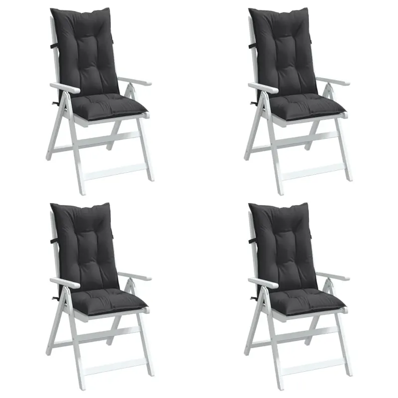 perne scaun cu spatar inalt, 4 buc. antracit 120x50x7 cm textil