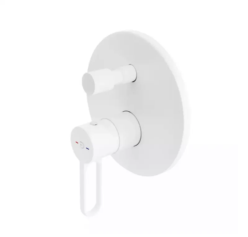 Unitate comanda FDesign Zaffiro FD1-ZFR-7P-33, 1 2 , aparenta, 2 iesiri 1 2 , diverter, valva inclusa, mat, alb