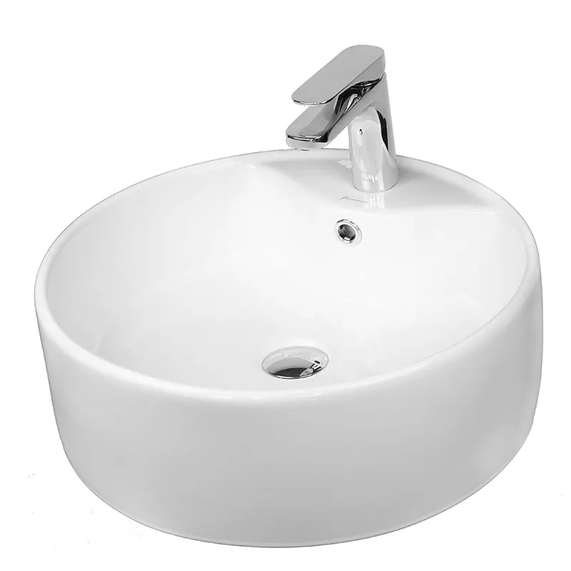 Lavoar pe blat Fluminia Ibiza Grande New, 46.5 cm, rotund, garantie 2 ani, alb
