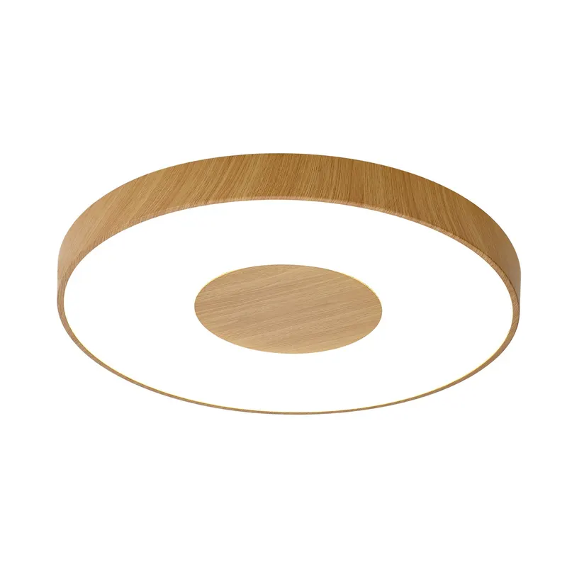Plafoniera dimabila CCT cu telecomanda COIN ROUND WOOD - Ø65cm
