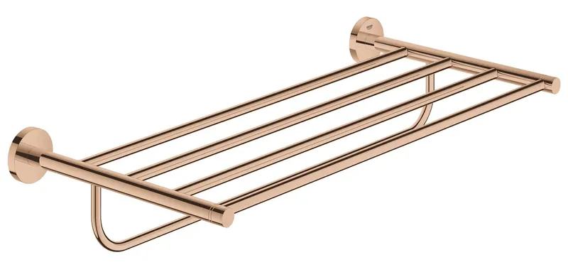 Suport prosop Grohe 40800DA1, Essentials, pe perete, 600 mm, metal, lucios, cupru