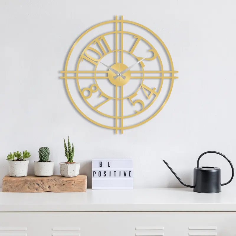 Ceas de perete Metal Wall Clock 33 - Gold, Aur, 48x1x48 cm - Auriu
