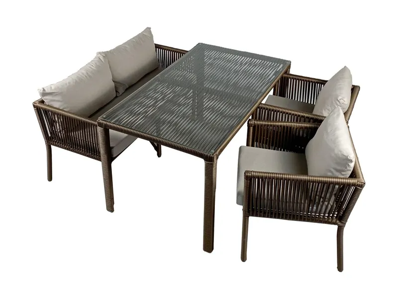 Set De Lounge De Grădină Vera 3, Maro Inchis, 140X75X80 Cm - arsiv9