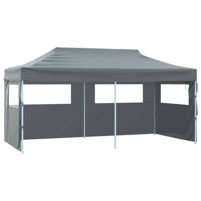 cort de petrecere pliabil cu 4 pereti, antracit, 3 x 6 m, otel