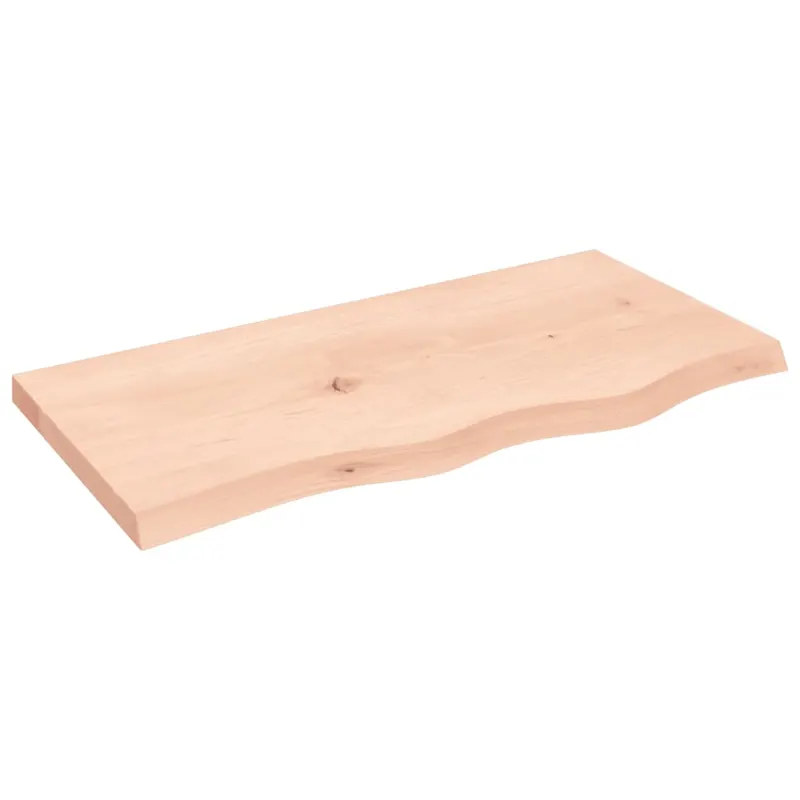 polita de perete, 80x40x(2-4) cm, lemn masiv de stejar netratat