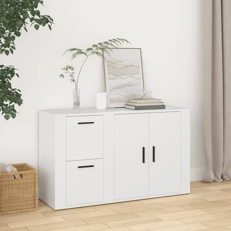 servanta, alb, 100x33x59,5 cm, lemn prelucrat