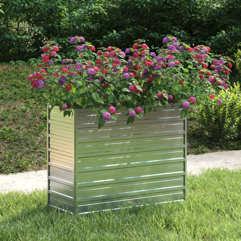 strat inaltat de gradina argintiu 100x40x77 cm otel galvanizat