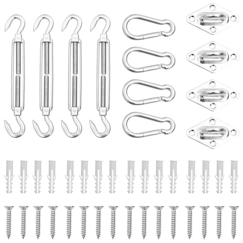 set accesorii parasolar din otel inoxidabil, 12 piese