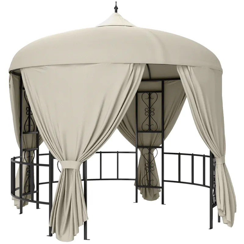 Outsunny Foisor de Gradina Rotund de 3(m), Gazebo Elegant