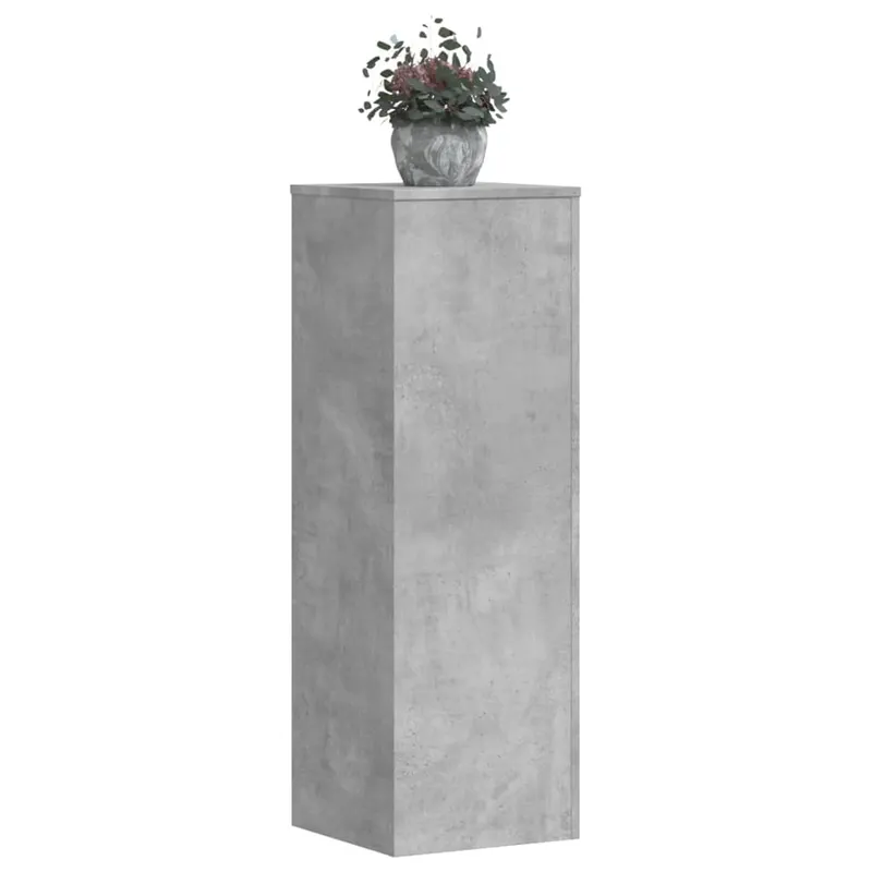 suporturi plante 2 buc. gri beton 33x33x100 cm lemn prelucrat