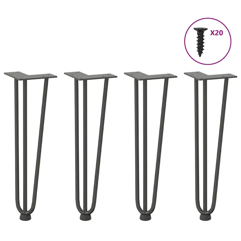 picioare de masa in ac de par 4 buc antracit 42 cm otel masiv