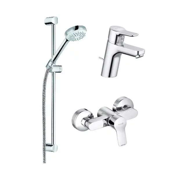 Set baterie lavoar baterie dus si set dus Kludi PureEasy crom