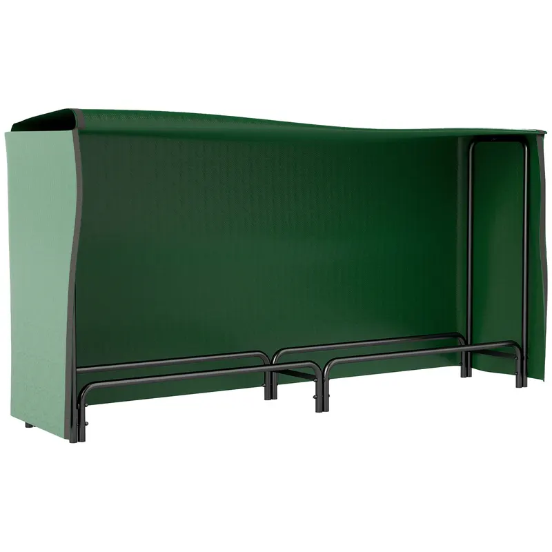 Outsunny Suport pentru Lemne de 0,6 m³, Reglabil, cu Husă Impermeabilă din PE, din Metal, 200 x 36 x 99 cm, Negru și Verde Închis