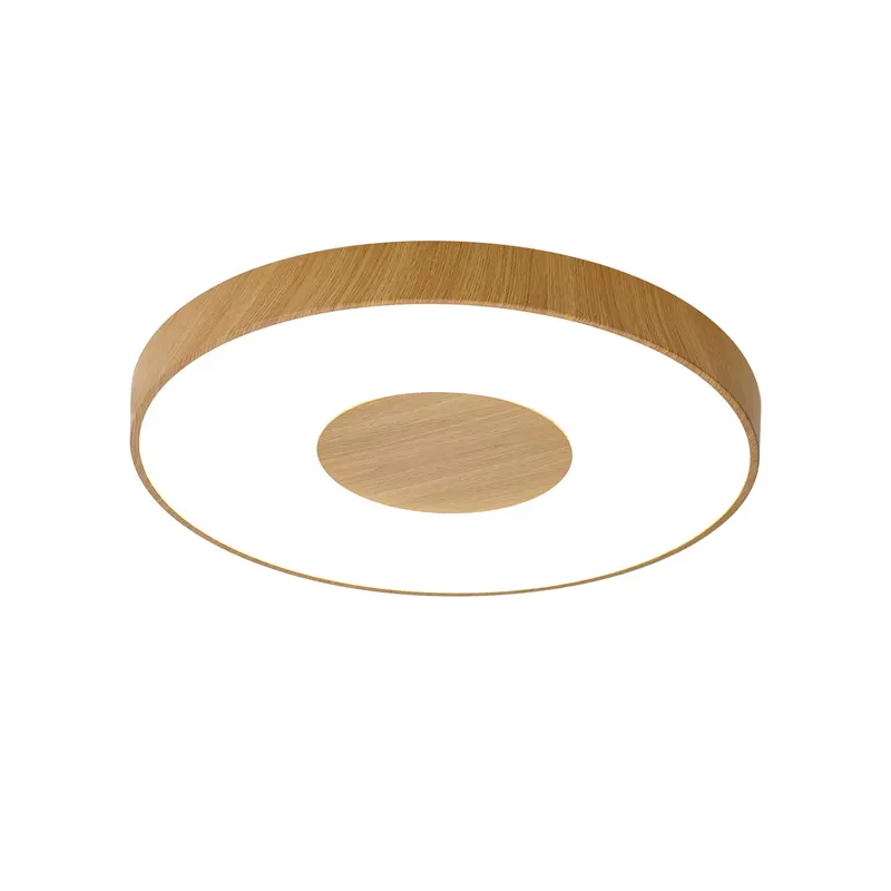 Plafoniera dimabila CCT cu telecomanda COIN ROUND WOOD - Ø50cm
