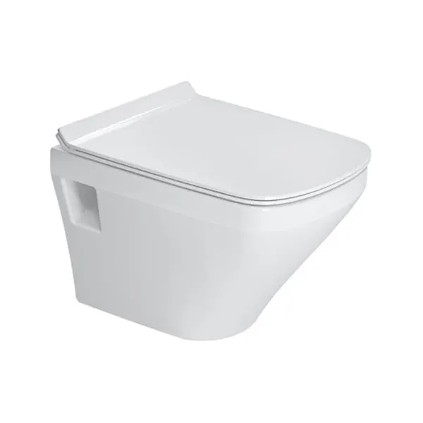 Set vas WC Duravit 45710900A1, DuraStyle, montaj suspendat, tip clatire jet de apa, tip evacuare orizontala, alb