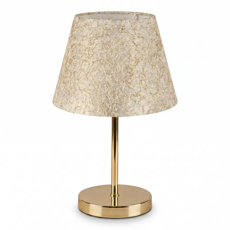 Lampa de Masa PWL-1074, bej-auriu, D22x37 cm - Bej