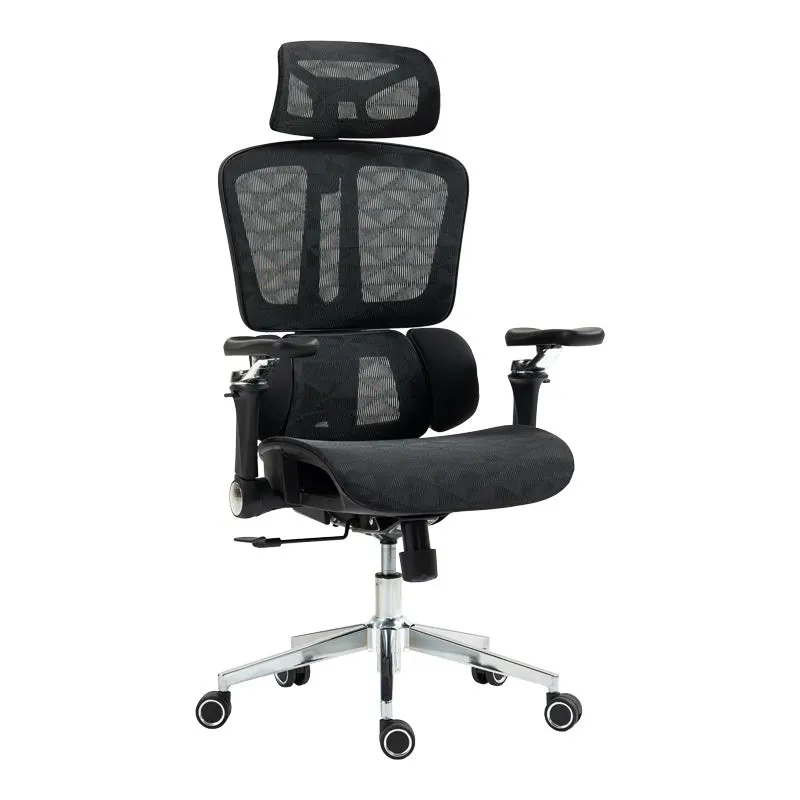 Scaun de birou ergonomic Jeffer, Mesh, Negru, 67x62x115-125 cm - Negru