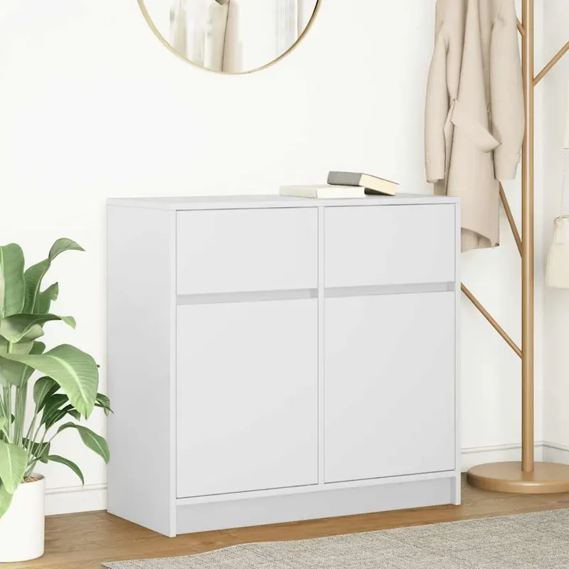bufeta cu sertar alb 80x34x76 cm lemn prelucrat