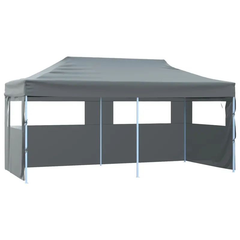 cort petrecere pliabil cu pereti laterali, antracit, 3 x 6 m