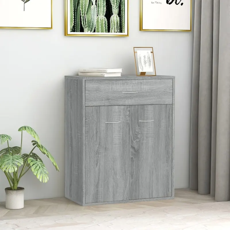 servanta, sonoma gri, 60x30x75 cm, lemn prelucrat