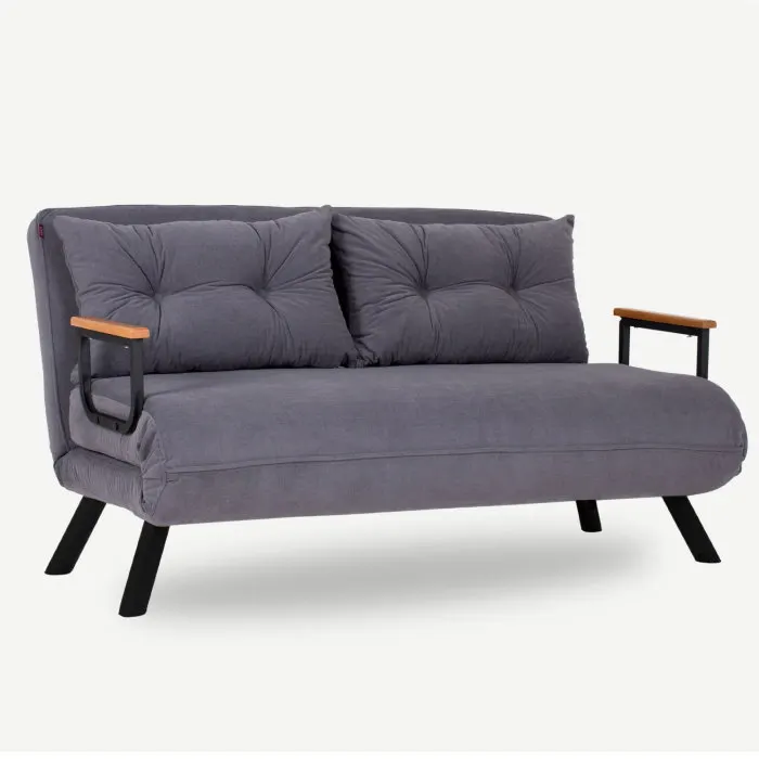 Canapea extensibila SANDO, 2 locuri, gri, 133x78x78 cm