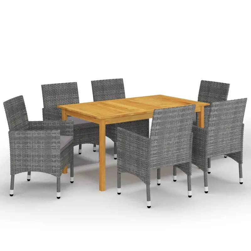 set mobilier de gradina, 7 piese, gri