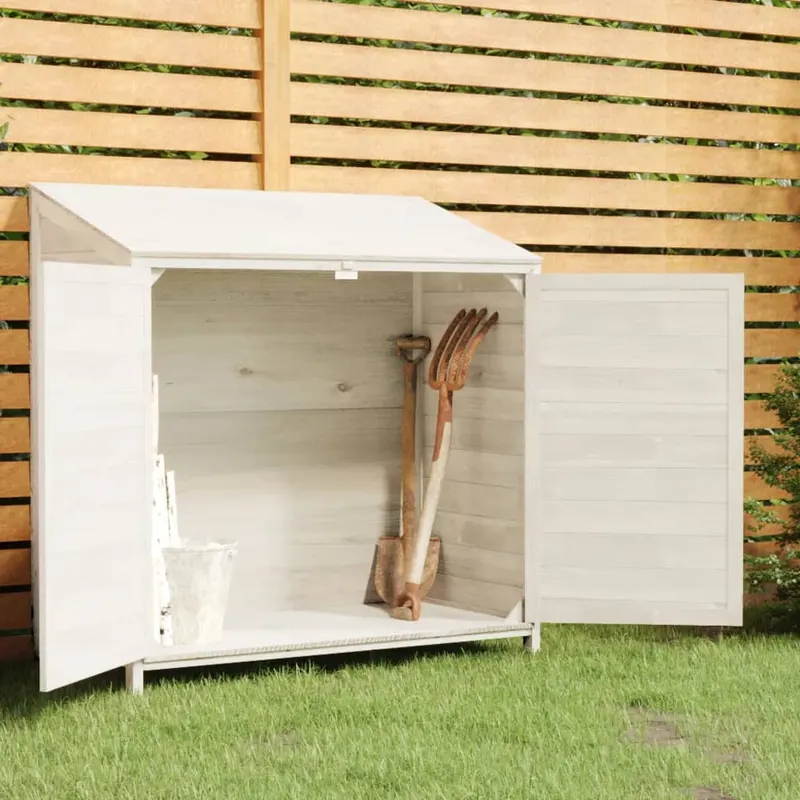 sopron de gradina, alb, 102x52x112 cm, lemn masiv de brad
