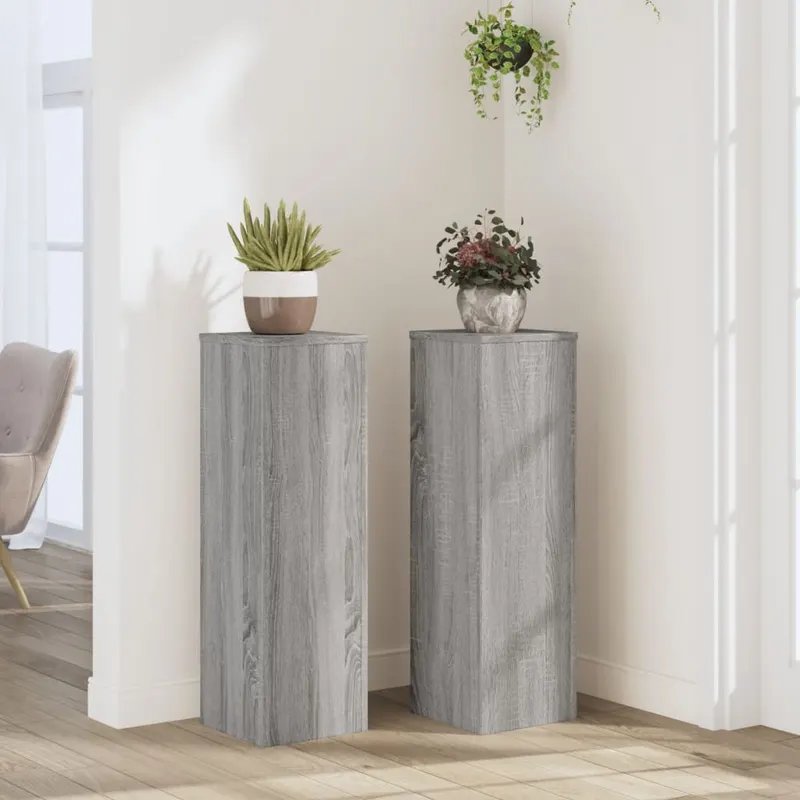 suporturi de plante 2 buc. gri sonoma 25x25x80cm lemn prelucrat