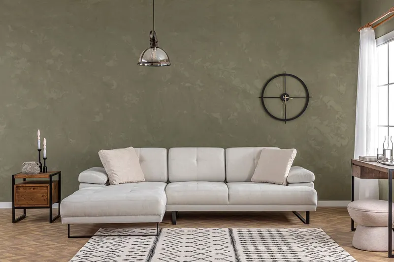 Canapea Tip Coltar Tapitat Mustang Large Left - Beige