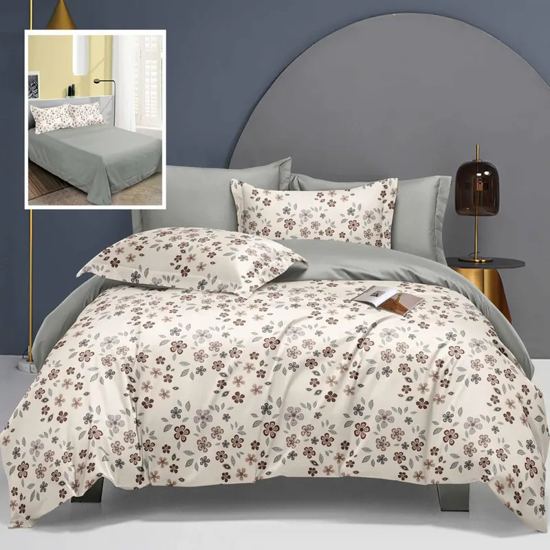 Lenjerie de pat elegance 6 piese cu cearsaf (lec19)