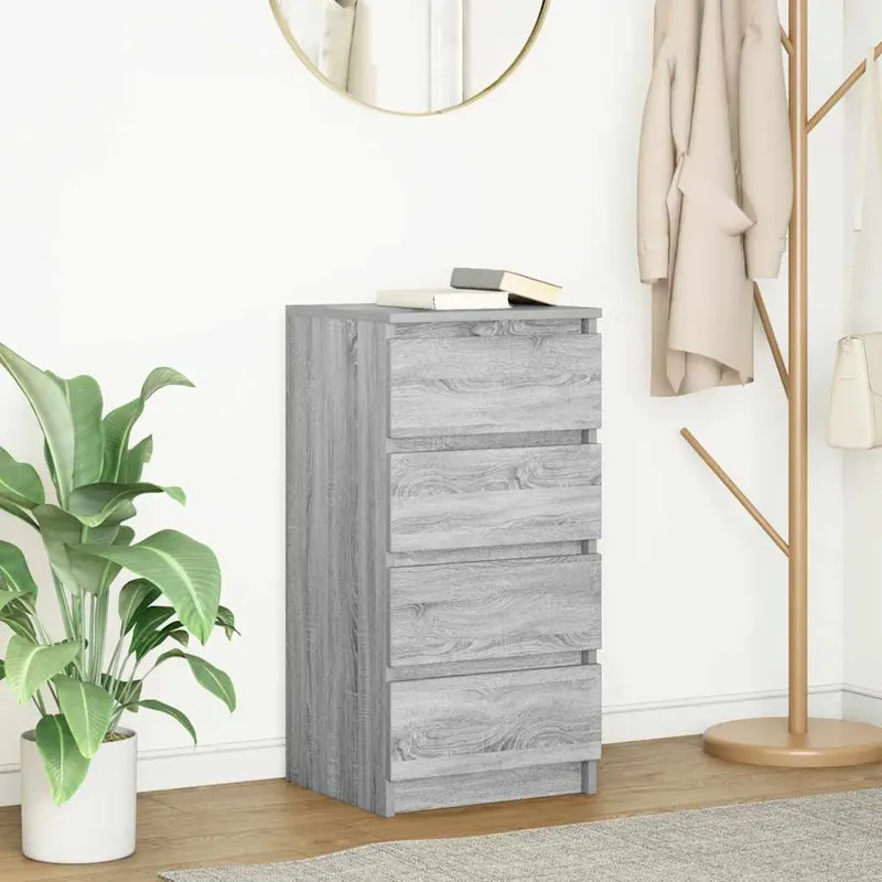 bufeta gri sonoma 37,5x35x76 cm lemn prelucrat