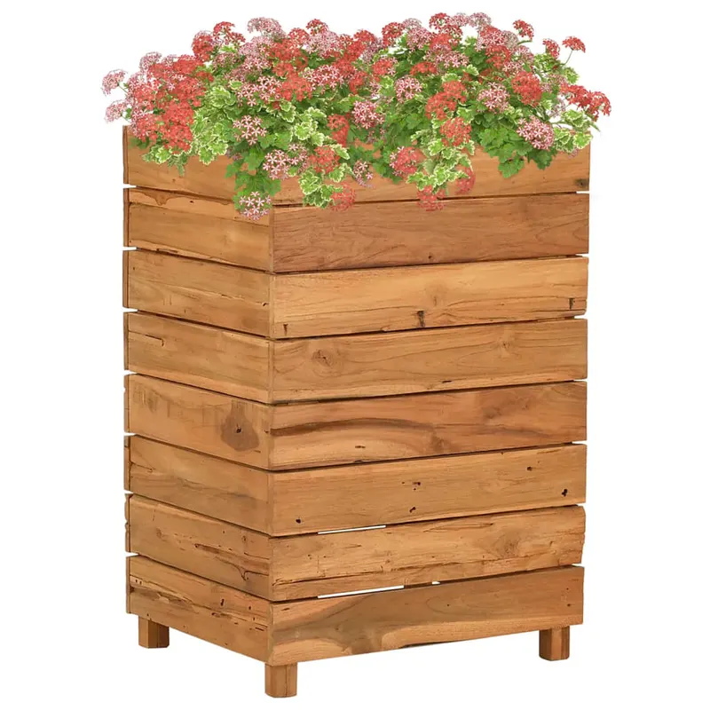 strat inaltat, 50x40x72 cm, lemn de tec reciclat si otel