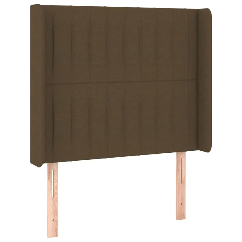 tablie de pat cu aripioare maro inchis 83x16x118/128 cm textil