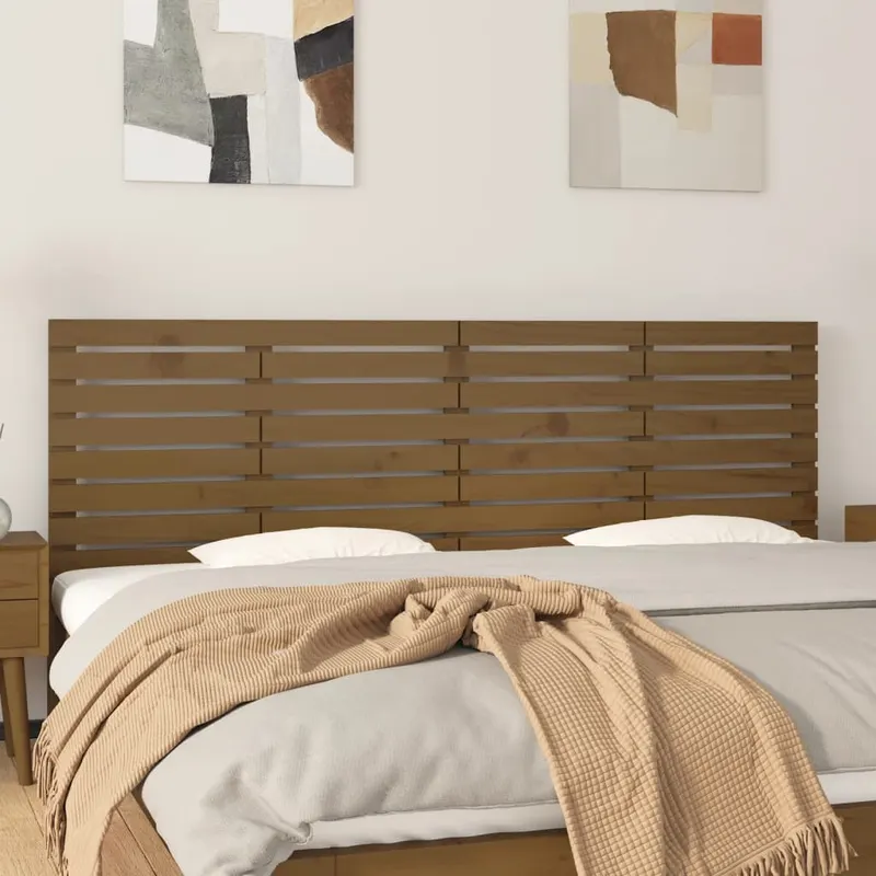 tablie de pat pentru perete, maro miere, 206x3x63 cm, lemn pin