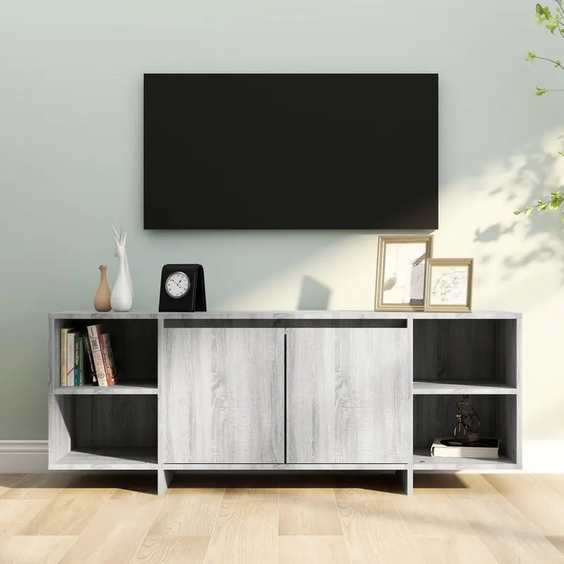 comoda tv, gri sonoma, 130x35x50 cm, pal