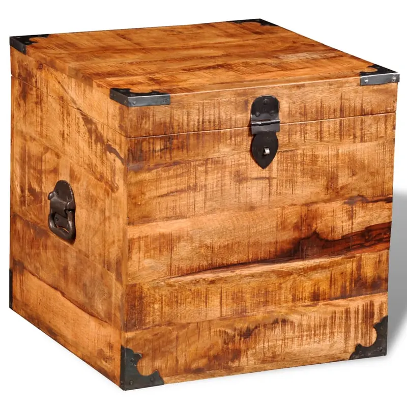 cufar de depozitare tip cub, lemn de mango nefinisat