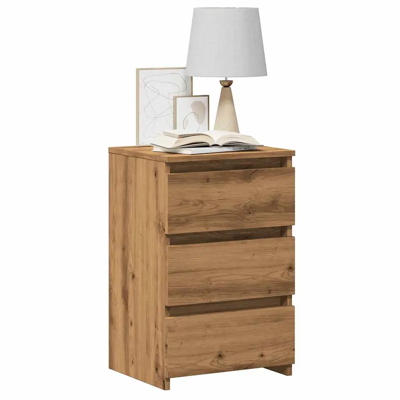 noptiere, 2 buc., stejar artizanal 40x35x62,5 cm lemn prelucrat