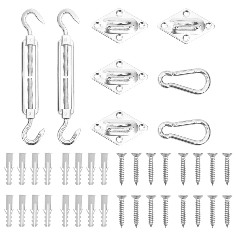 set accesorii parasolar, 8 piese, otel inoxidabil