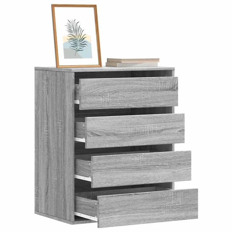 dulap colt cu sertare sonoma gri 60x41x76 cm lemn prelucrat