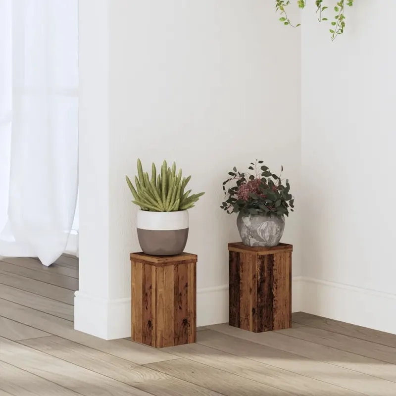 suporturi de plante 2 buc lemn vechi 10x10x18 cm lemn prelucrat