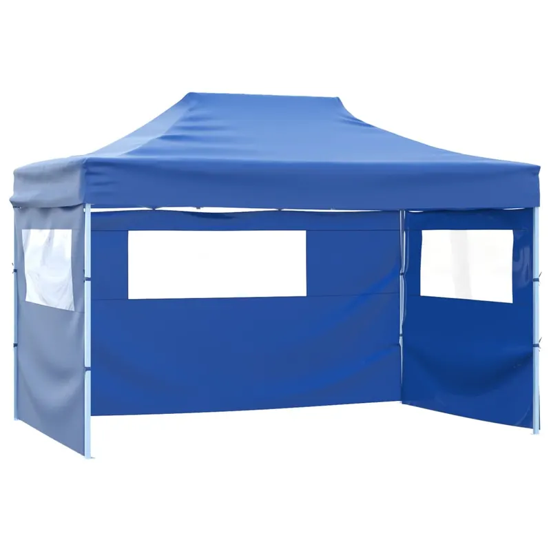 cort pliabil cu 3 pereti, 3 x 4,5 m, albastru