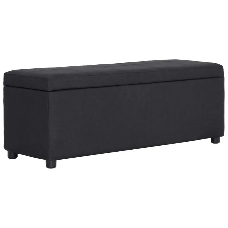 banca cu compartiment de depozitare, negru, 116 cm, poliester