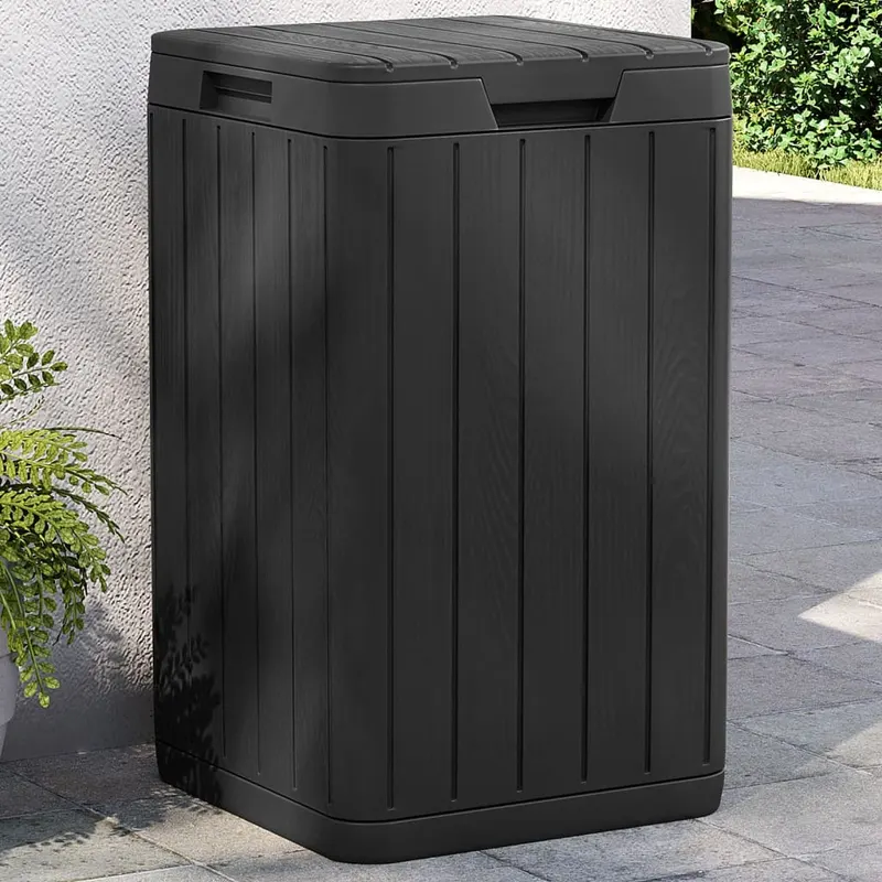 cos de gunoi pentru exterior, antracit, 38x38x65 cm, pp