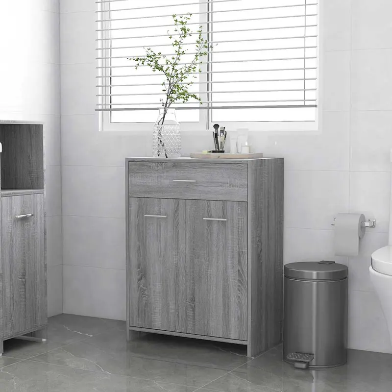 dulap de baie, sonoma gri, 60x33x80 cm, lemn prelucrat