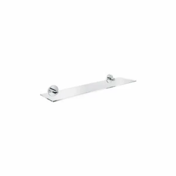 Etajera Grohe 40799001, 530 mm, 145 mm, 2 orificii instalare, pe perete, sticla, metal, elemente fixare ascunse, Crom